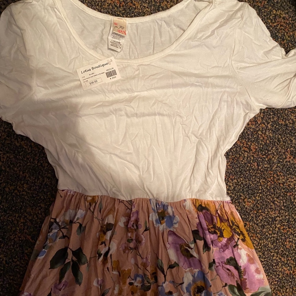 White and floral maxi dress